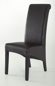 Scaun tapitat cu piele ecologica Torino Wenge / Brown