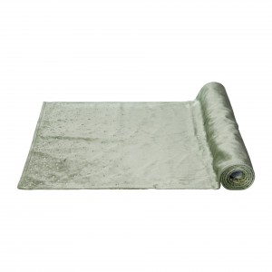 Traversa masa Diamond Velvet Verde deschis, 40 x 180 cm