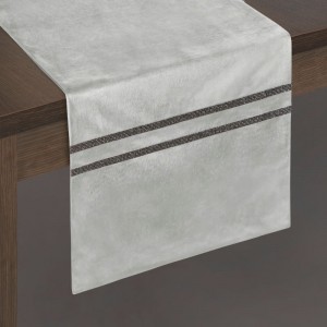 Traversa masa Oskar Velvet Gri, 35 x 140 cm