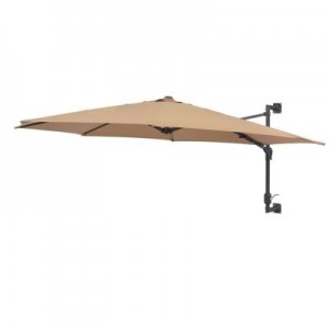 Umbrela de soare cu montaj pe perete, Reda Grej, Ø300xH131 cm
