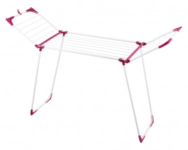 Uscator rufe pliabil, cadru metalic, Summer Alb / Rosu, 13 m