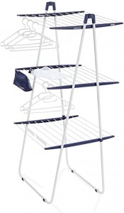 Uscator rufe vertical pliabil, cadru metalic, Pegasus Tower Deluxe 200 Alb, 20 m