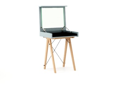 Masa machiaj Mini cu oglinda Ice Blue, L60xl50xh75 cm