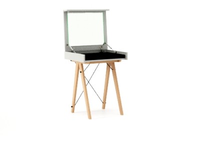 Masa machiaj Mini cu oglinda Light Grey, L60xl50xh75 cm