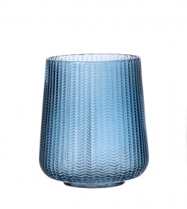 Vaza Boa Huricane Blue, Sticla, Ø17xH20 cm