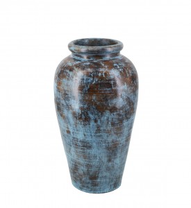 Vaza decorativa din ceramica, Aged Small Bleu / Maro, Ø33xH60 cm