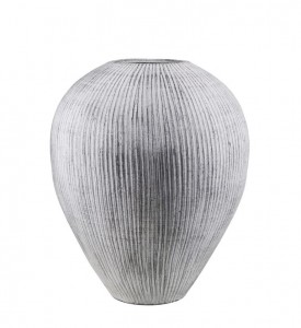 Vaza decorativa din ceramica, Vertical Low Gri, Ø50xH60 cm