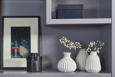 Vaza decorativa din portelan Esko Alb, Modele Asortate, Ø8xH11 cm