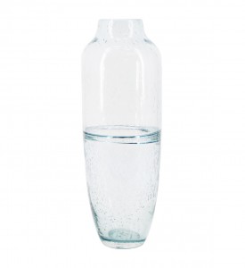 Vaza decorativa din sticla, Atlantis Tall Transparent / Bleu, Ø15xH42 cm