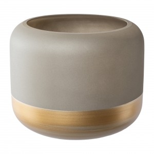 Vaza decorativa din sticla, Bilbao Large Grej / Auriu, Ø18xH14,5 cm