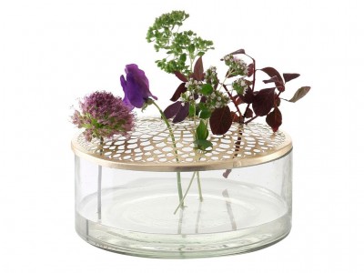 Vaza decorativa din sticla Brassy Large 963398 Alama, Ø20,5xH10 cm, Villa Collection