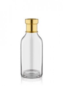 Vaza decorativa din sticla Diamond Medium Auriu, Ø11xH25 cm