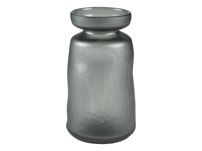 Vaza decorativa din sticla Flowers 12463 Gri Mat, Ø13,8xH24 cm, Villa Collection