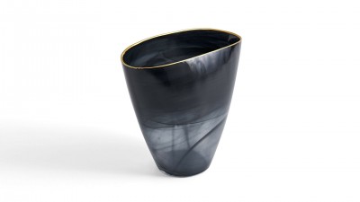 Vaza decorativa din sticla Logan Tall Fumuriu, L22xl8xH24 cm