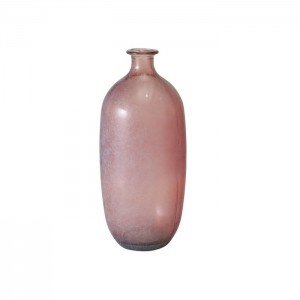 Vaza decorativa din sticla reciclata Alicia Small Roz, Ø16xH38 cm