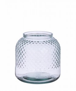 Vaza decorativa din sticla reciclata, Avril Round S, Ø19xH19 cm