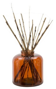 Vaza decorativa din sticla reciclata Roto Round Portocaliu, Ø35xH36 cm