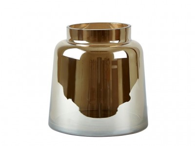 Vaza decorativa din sticla Smoke 341158 Maro, Ø15xH15 cm, Villa Collection