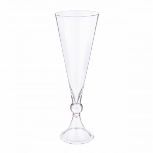 Vaza decorativa din sticla, Venice Flut Transparent, Ø13xH40 cm