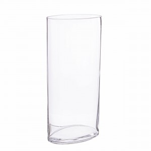 Vaza decorativa din sticla, Venice Oval L Transparent, L18xl11xH39,5 cm