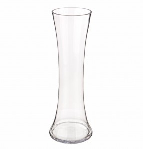 Vaza decorativa din sticla Venice Shaped Transparent, Ø13,5xH40 cm