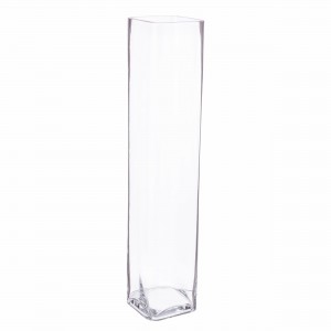 Vaza decorativa din sticla, Venice Square L Transparent, L12xl12xH60 cm