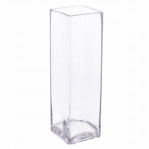 Vaza decorativa din sticla, Venice Square S Transparent, L12xl12xH40 cm