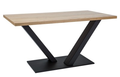 Masa din metal si lemn de stejar Vicente Dab, L150xl90xh78 cm