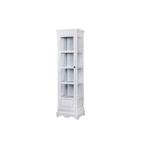 Vitrina din lemn de plop si MDF, cu 1 usa Latina LA04 White, l49xA39xH180 cm