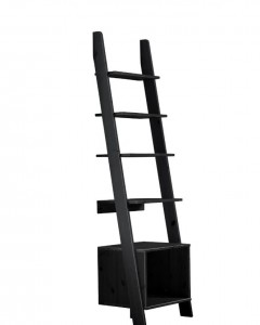 Etajera din lemn de pin Vocal Black, l45xA35xh162 cm