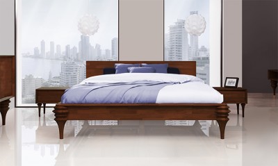 Pat din lemn masiv de fag Paris nuc