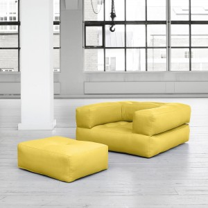 Fotoliu extensibil Cube-Galben