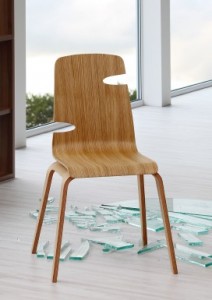 Scaun din lemn tapitat Woody Natural, l54,5xA53,5xH87,5 cm