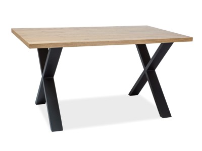 Masa din metal si lemn de stejar Xantiago II Dab, L180xl90xh78 cm