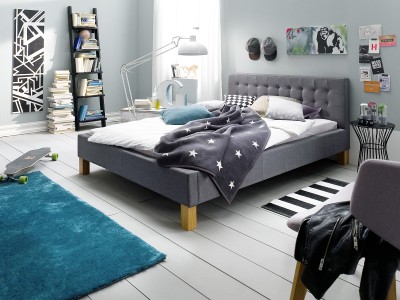 Pat tapitat cu stofa Yes Gri