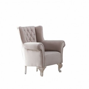 Fotoliu fix tapitat cu stofa Zerafet Ivoir K4, l90xA78xH98 cm